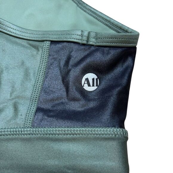 Ladies All Access Shimmer Zipper Front Sports Bra Green Size XS - Picture 5 of 9